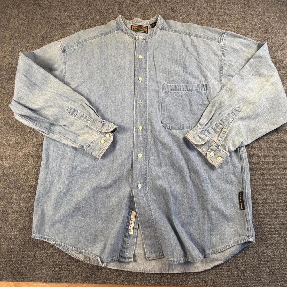 Structure Men's Light Blue Denim Shirt Jacket Size Large #1453‎